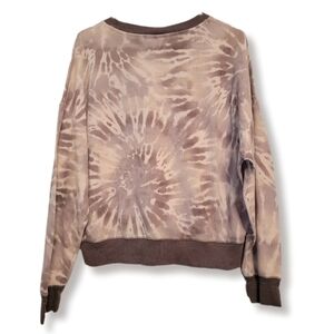 PINK Tie-Dye Long Sleeve Knit Mesh Shirt